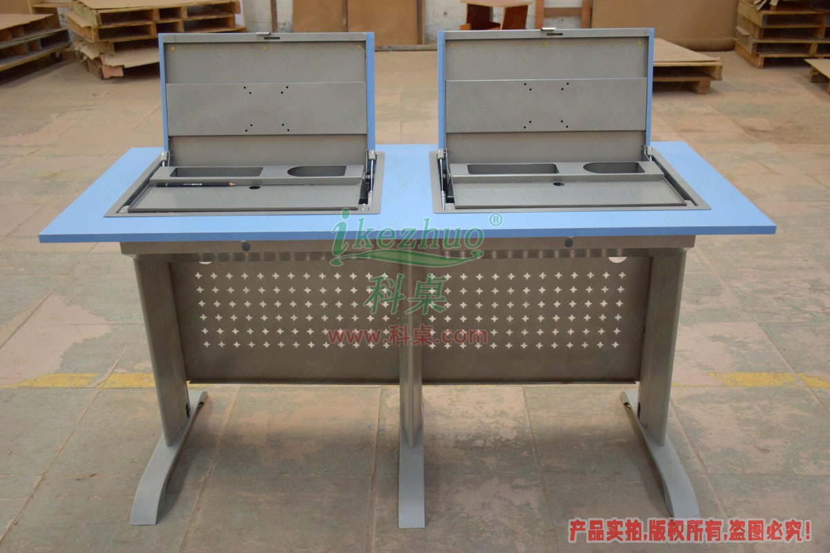 科桌家具,翻轉(zhuǎn)電腦桌,雙人金屬腳架手動(dòng)箱體翻轉(zhuǎn)電腦桌 科桌家具,翻轉(zhuǎn)電腦桌,雙人金屬腳架手動(dòng)箱體翻轉(zhuǎn)電腦桌